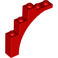 Lego kostka (kostička) 1x5x4 oblouk, červená (6021491)